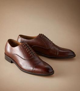 100% zapatos Oxford de cuero genuino con punta en U, punta redonda, cómodos para usos diarios, reuniones de oficina, zapatos Oxford de negocios disponibles - Product Image 1