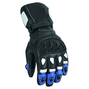 Guantes de moto unisex de cuero de primera calidad para carreras con dedos completos, impermeables, a prueba de viento, cierre de botón, resistentes al desgaste para deportes al aire libre - Product Image 2