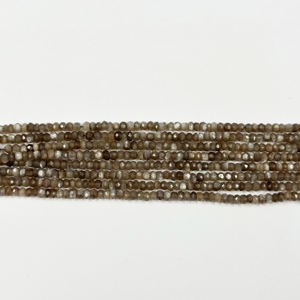 4mm AAA grado Natural Chocolate marrón piedra lunar facetada Rondelle cuentas de piedras preciosas collar pulseras a granel proveedor de cuentas al por mayor - Product Image 2