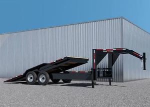 Obtenez des configurations de remorques à plateau inclinable à gravité partielle efficaces, offrant un angle de chargement de 15 degrés et des anneaux de fixation robustes pour les piquets. - Product Image 2