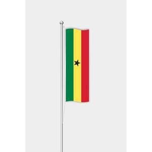 Drapeau du Ghana personnalisé 3x5 pieds, vertical, en soie, avec impression numérique sur mât en aluminium pour affichage extérieur - Product Image 1