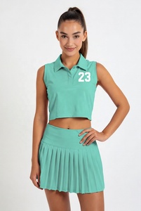 OEM Private Label Custom High Quality Women Tennis Uniform Dress <b>Skirt</b> Set Breathable Quick Dry 4 Way - Product Image 5