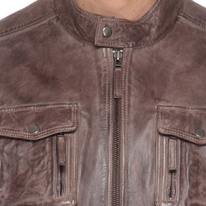 Custom Designed <b>Thin</b> Cow Skin Men's Leather Winter <b>Jacket</b> Solid Color <b>Waterproof</b> Breathable Windproof Custom Logo Streetwear - Product Image 5