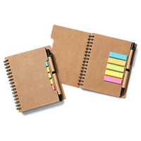 Cuaderno Personalizado al por Mayor, Impresión de Cuadernos de Papel Kraft con Espiral, Notas Adhesivas y Bolígrafo, Cuaderno con Logotipo Personalizado