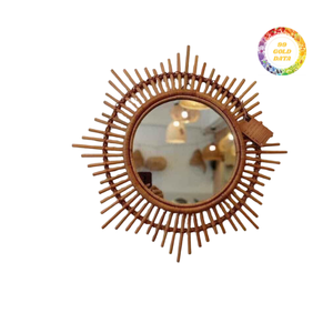 Espejo de ratán hecho a mano diseño tejido para sala de estar y dormitorio - Product Image 1