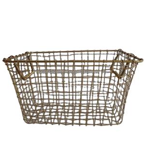 Panier rectangulaire en grillage de fer fini en cuivre fait à la main pour le stockage de cuisine pour un usage domestique directement fourni par l'Inde - Product Image 3