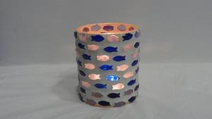 โถเทียนแก้วเปล่าพร้อมฝาไม้ไผ่พรีเมี่ยมสีสันสดใสสีเหลืองอำพันสีดำการพิมพ์วาเลนไทน์กระบอกโลหะทำด้วยมือ - Product Image 5