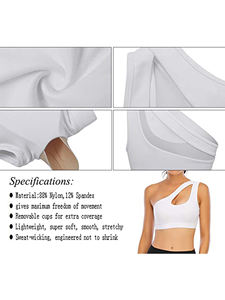 Soutien-gorge de sport à une épaule pour femme Soutien-gorge de plage sexy Soutien-gorge de sport sans couture à soutien moyen - Product Image 3