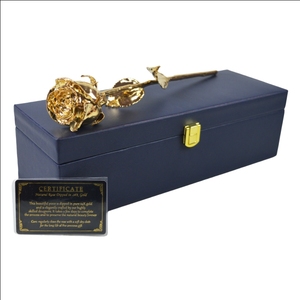 Rosa Natural chapada en oro puro de 24k, cajas de embalaje de lujo de colores, decoración de flores reales, el mejor para regalo de boda - Product Image 1