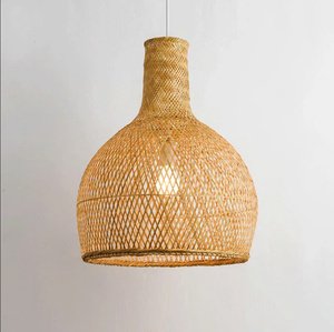 Handmade Natural Bamboo Lantern Pendant Light Shade Weaving <b>Lamp</b> for Living Room Ceiling <b>Lamps</b> - Product Image 4