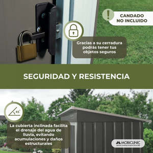 Nomi Mobiclinic Heavy Duty Garden Shed Storage Patio HDPE Sloped Roof Sliding Door Rot Proof Easily Assembled for Backyard Use - Product Image 2