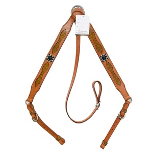Collier de poitrine de cheval occidental en cuir de qualité supérieure avec plaque de poitrine Concho fabriquée à la main pour l'équitation - Product Image 2