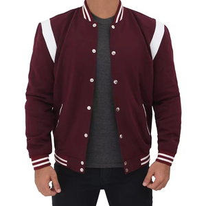 Chaqueta con letras universitarias de calidad superior para hombre en lana y cuero en blanco personalizable al por mayor para chaqueta de invierno para hombre - Product Image 4
