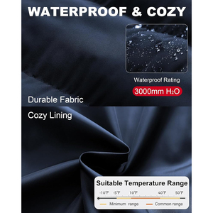 เสื้อโค้ทพัฟเฟอร์ผู้ชายแบบยาว ซิปหน้า ผลิตจากวัสดุรักษ์โลก กันน้ำ กันลม พร้อมฮู้ด สำหรับผู้ใหญ่ - Product Image 5