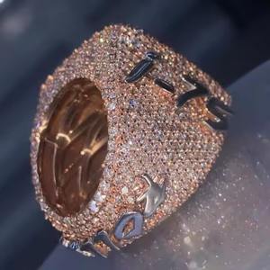 Joyería exclusiva de lujo Iced Out Hip Hop Jewelry Pass VVS Natural y Lab Grown Diamond Ring Band Joyería fina unisex - Product Image 3