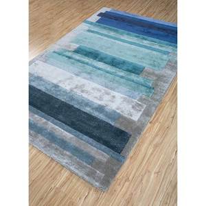 Alfombra Rectangular de Lana y Viscosa Azul Caliedo, Hecha a Mano, con Diseño Abstracto, 4m, 10mm de Grosor, para Sala de Estar, para Adolescentes-Tnq-4356 - Product Image 2