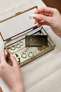 Glass Jewelry Box gold color glass meets radiant gold, creating a showpiece thats as precious as the treasures it holds - Product Image 2