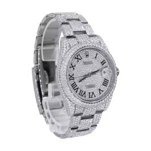 Crystal Vortex Signature <b>Mens</b> <b>Stainless</b> <b>Steel</b> Moissanite Diamond Quartz Watch Hand Set Stones Glass Dial Fashion Power Styling - Product Image 1