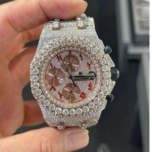 Original de marque demi-glacé unisexe luxe affaires carré bijoux fins montre à la main de qualité supérieure noir cadran numérique VVS - Product Image 6