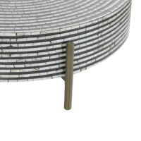 Table basse en incrustation de nacre faite à la main avec un superbe design en mosaïque Table basse intemporelle en incrustation de nacre pour classique
