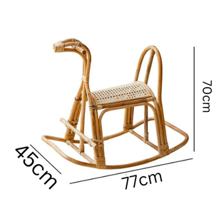 Caballo balancín de ratán ecológico al por mayor para bebés, niños pequeños y niños-Pony balancín de bastón hecho a mano para parques infantiles - Product Image 5