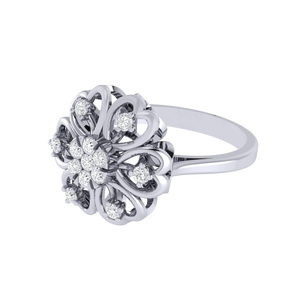 925 Sterling Bạc Sang Trọng Hợp Thời Trang Bohemian Hoa Đảng Nhẫn Rhodium Mạ Móng Vuốt Inlay Trái Tim Trẻ Em Tôn Giáo - Product Image 4