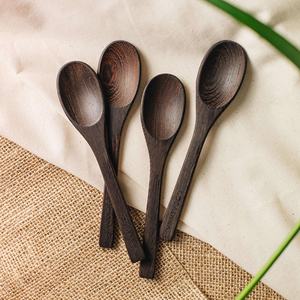 Cubiertos Ecológicos de Madera de Ébano, Cuchara de Madera Negra, Juego de Cubiertos Sostenibles de Alta Calidad Hechos en Vietnam - Product Image 1