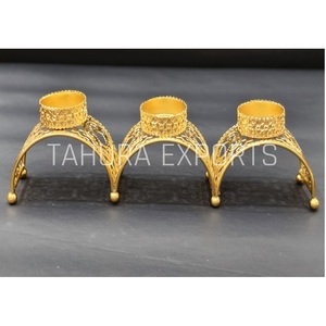 Merveilleux Design Attrayant Look Doré Argent Couleur Tea Light Bougeoir T-Light Holders Pour Noël Et La Décoration De La Maison - Product Image 5