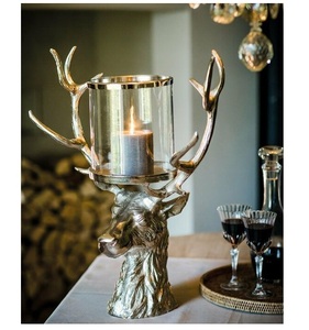 Portavelas decorativo de alta calidad con forma de reno Decoración de Navidad de mesa de alta calidad - Product Image 2