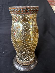 Vente en gros de pots à bougies en verre votif de luxe de 8 oz pour la décoration de la maison, des fêtes et des mariages, conteneur, boule disco en mosaïque craquelée - Product Image 4