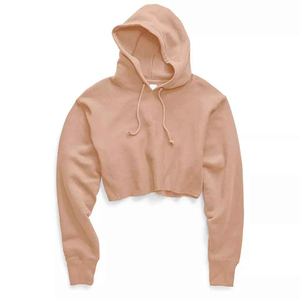 Sudaderas con capucha recortadas de manga larga de algodón 100% para mujer con logotipo personalizado Sudaderas de invierno al por mayor - Product Image 3