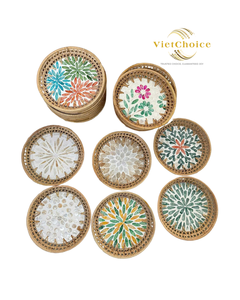 Plateau en rotin de haute qualité artisanat de mosaïque plateau de service écologique meilleur prix pour la vente en gros fabriqué Vietnam OEM ODM - Product Image 6