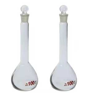 Fiole jaugée de classe A USP 50ml avec bouchon ergonomique en polyéthylène et graduation bleue - Product Image 2