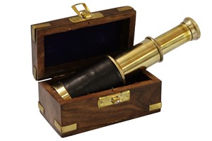 Telescopio Vintage con Zoom de 10x, Objetivo de 2 Pulgadas, Enfoque Central, Portátil, Caja de Madera Pulida, Diseño Náutico, Observación de Aves al Aire Libre - Product Image 2