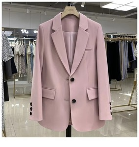 Chaqueta Blazer Elegante de Manga Larga para Mujer, Estilo Informal, Ajustada, con Botones |   Ropa de Abrigo Informal de Negocios de Moda para Todas las Temporadas - Product Image 1
