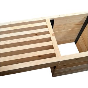 YEEYAYA 6ft panca solida moderna artigianale fondo aperto in legno fioriera abbruciatoio per ingresso giardino giardino in metallo completato - Product Image 3