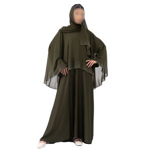Abaya ouverte gris anthracite pour femmes, robe modeste musulmane, style Dubaï, kaftan islamique, jalabiya, robe longue à manches longues, robe fluide - Product Image 6