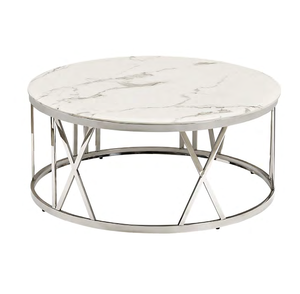Furniture on Sale Round Glass Top Marble <b>Shelf</b> Gold Metal Base Round Coffee <b>Table</b> Home Decorations for Events and Wedding <b>Table</b> - Product Image 3
