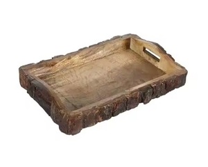 Plato de madera artesanal para servir, grano de madera Natural, perfecto para fiestas y necesidades de servicio en el hogar con estilo - Product Image 2