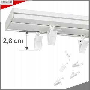 Juego de Rieles de Techo Bojanek, Completamente Blancos con Cubierta, 2 Canales, Perfil de PVC, Kit de Instalación de Iluminación Moderna para Oficina, Ligeros - Product Image 4