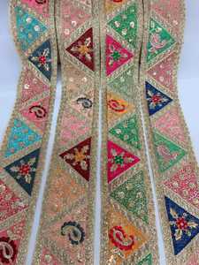 Ruban Jacquard Tulle Filet Garniture Broderie Personnalisée Tressé Dentelle Garniture Fleur Style 2-2.5 "Largeur pour Sacs Chaussures Rideaux - Product Image 2