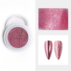 Poudre de gel UV holographique rose scintillante, pigment cosmétique épais pour le nail art, maquillage de fête de Noël - Product Image 1