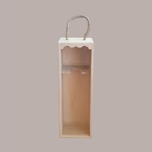 1 caja plana de madera de pino, capacidad de 750ml, tamaño 110x100H360mm con ventana de PVC para 1 botella de aceite, vino, Vodka, whisky, almacenamiento de té - Product Image 4