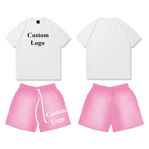 Conjunto de Verano de Dos Piezas para Hombre, Diseño de Logotipo Personalizado, Pantalones Cortos y Camiseta con Lavado Ácido - Product Image 2