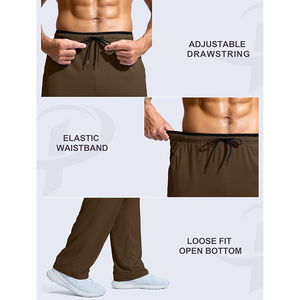 Pantalones de chándal con bolsillos para hombre, pantalones antiarrugas para entrenamiento de gimnasia, pantalones antiarrugas para hombre, pantalones teñidos lisos - Product Image 5