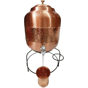 Dispensador de agua de cobre, diseño hecho a mano para almacenamiento de agua natural, dispensadores de bebidas calientes martillados de cobre - Product Image 1