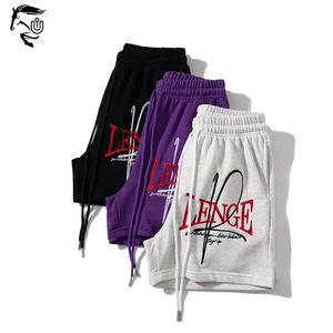 Pantalones cortos de sudor de felpa francesa transpirables de secado rápido para hombre, ropa de calle bordada, patrón Jogger, cordones personalizados, elásticos 6XL - Product Image 2