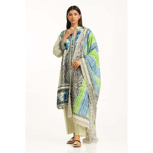 IUSTKSD-1170 Conjunto de Verano de 3 Piezas con Estampado Jacquard, Cuello Mandarín, Manga Tres Cuartos, Transpirable, Estilo Bohemio - Product Image 5