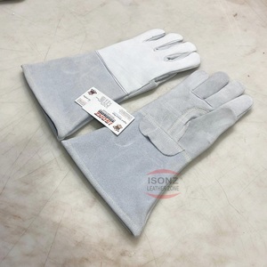 Isonz ถุงมือหนังวัวคุณภาพสูง, ถุงมือเชื่อม tig/mig ไซส์ XL ป้องกันการตัดและกันลื่นผลิตในประเทศจีน - Product Image 4