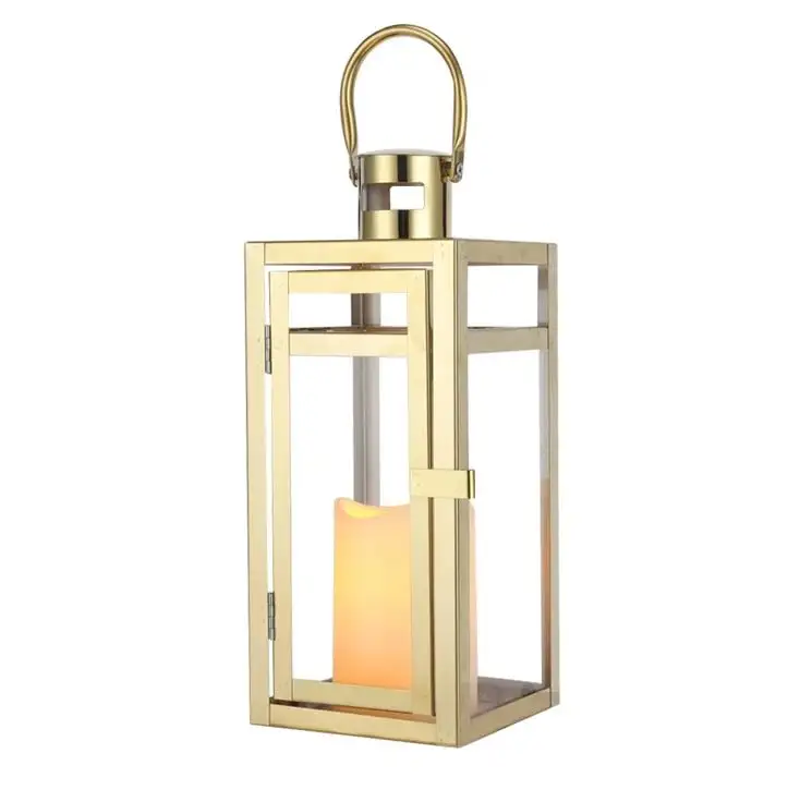 Candleholder decorativo classico della lanterna dell'acciaio inossidabile all'aperto per la decorazione domestica ristorante dell'hotel ufficio di nozze all'ingrosso